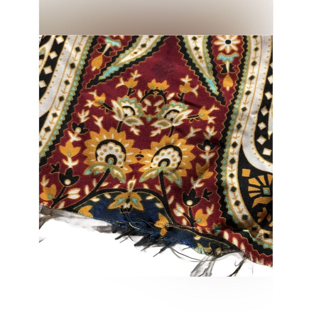 Fashion Nova Burgundy Paisley Patterned Elastic-Waist Wide-Leg Pants (Small) - Picture 11 of 16